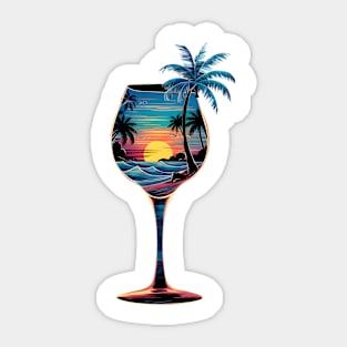 Tropical Sunset Vibes Sticker